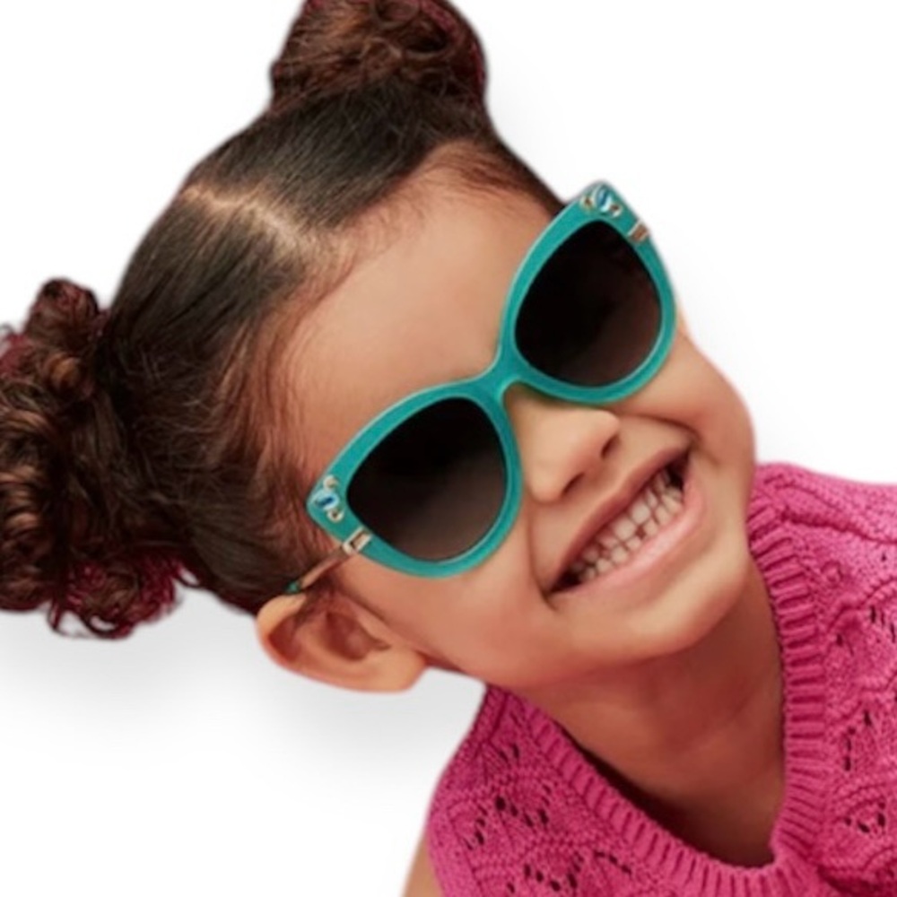DIFF Jasmine Sunglasses Polarized Youth Teal Frame Grey Gradient Lens Disney NWT